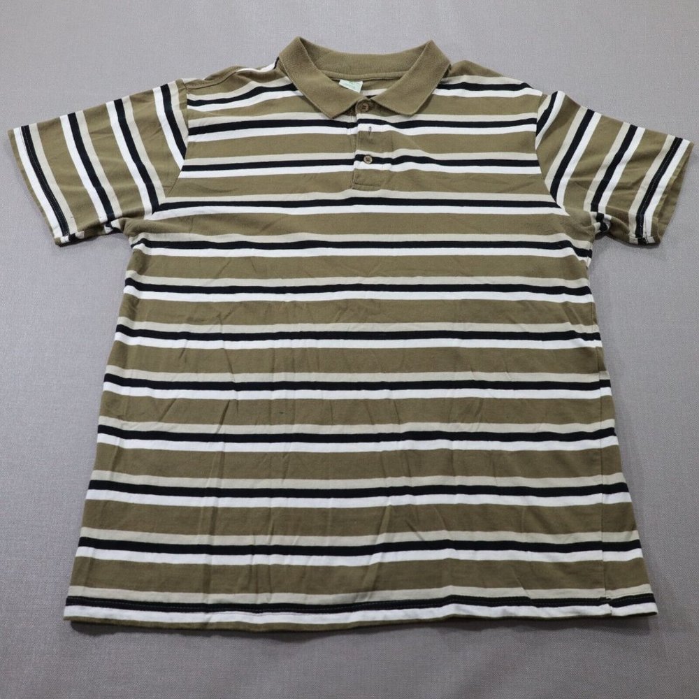 2/$20 Vintage Vese Polo Golf Shirt Mens Size XL Striped Green